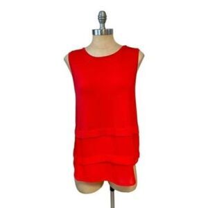 Michael Kors Orange Tiered Sleeveless Blouse Size Small